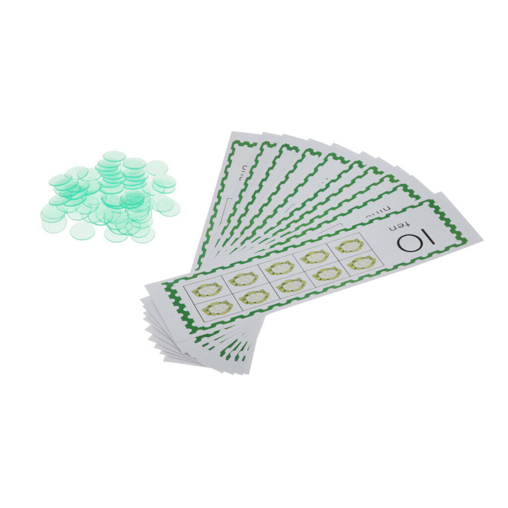 Family Counters Chips with Cards Match Game for Kid Math