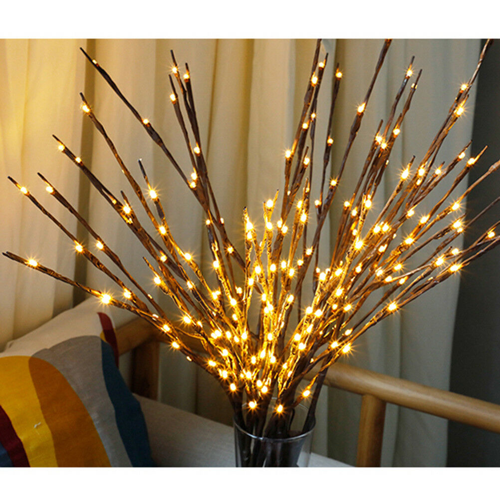 LED Willow Branch Lamp Floral Lights 20 Bulbs Home Christmas Party Garden.l8
