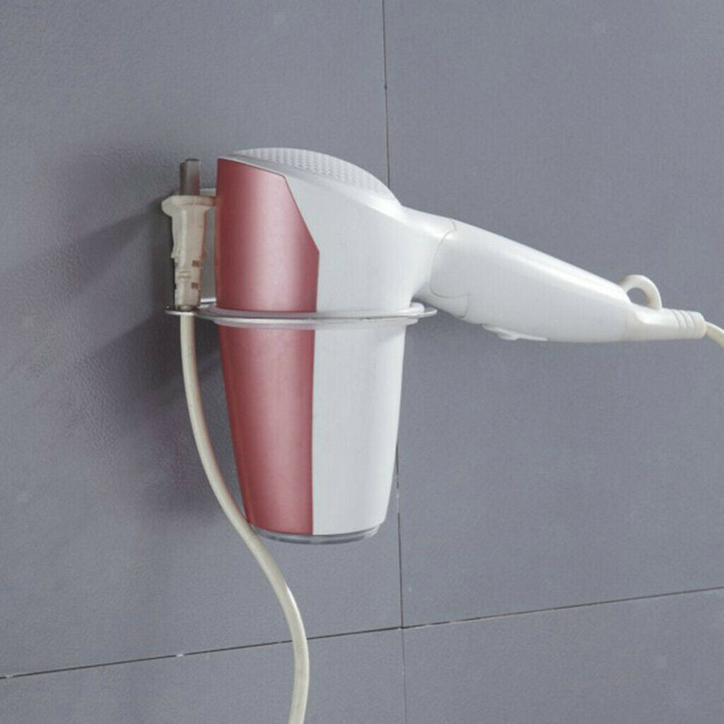 2pcs Hair Dryer Holder Stainless Towel Drain Rack Bathroom Antirust Shelf