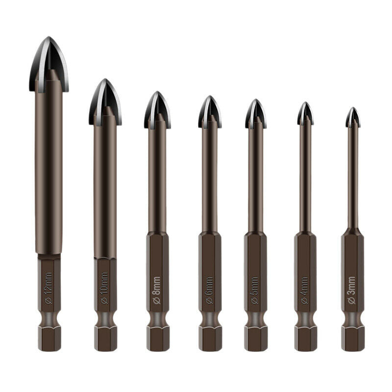 7Pcs Cemented Carbide Drill Bit Tools Multifunction Bits for Ceramic Tile ConcB3
