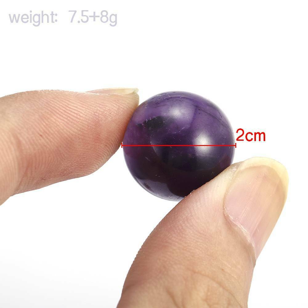 Natural Amethyst Quartz Sphere Crystal Pretty Ball Healing Purple Stone 20MM