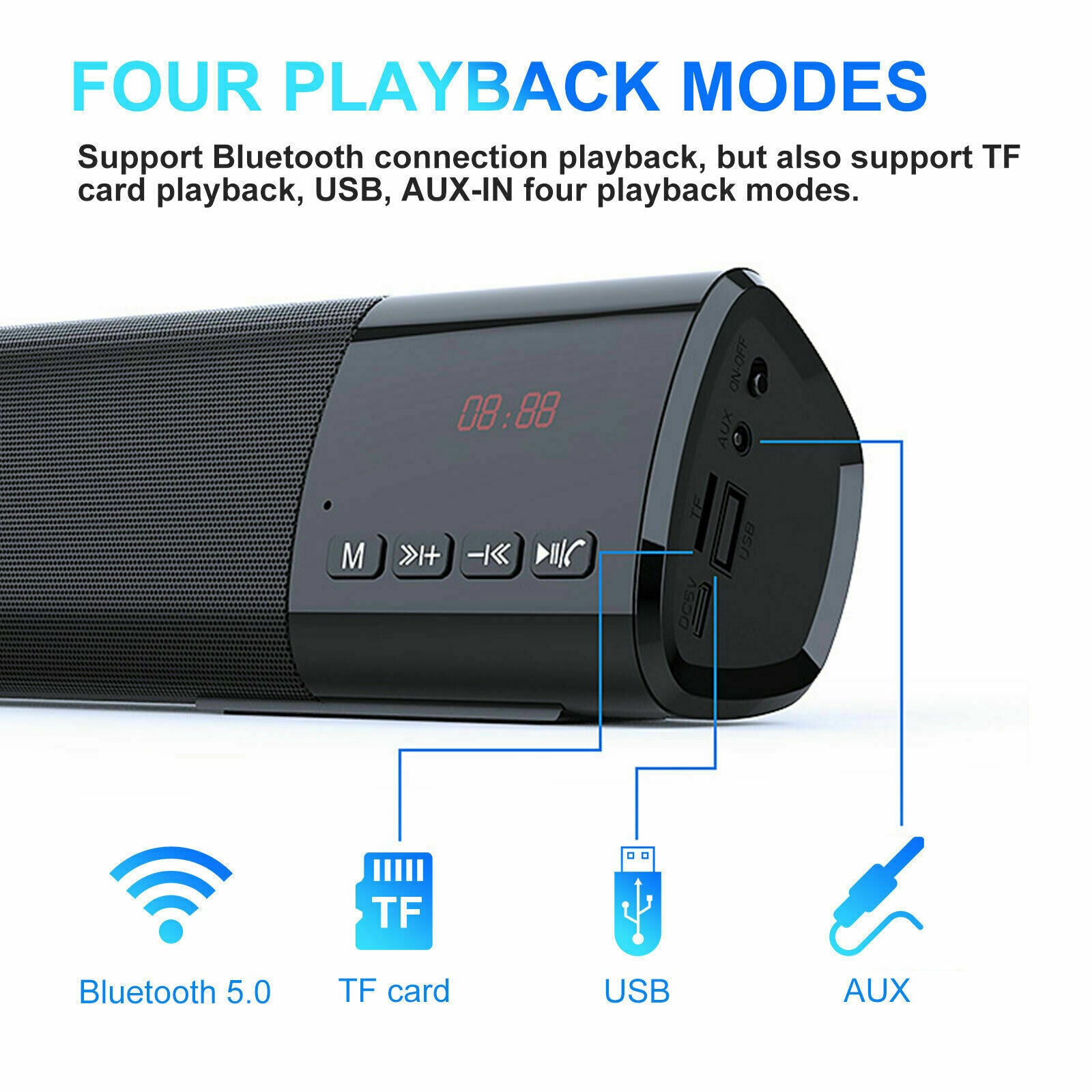 Sound Bar TV Soundbar Wired & Bluetooth Wireless HomeTheater TV Stereo Speaker