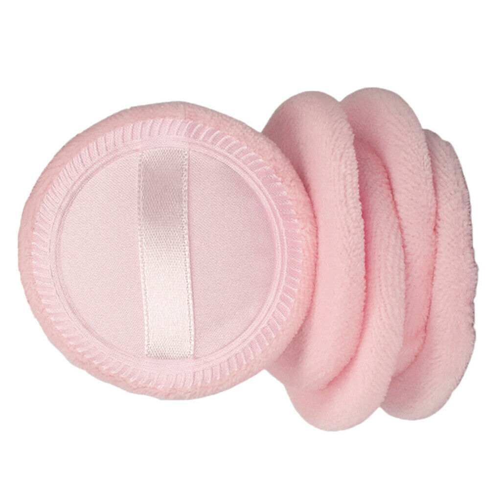 10 Soft Cotton Round Blusher Finished Body Powder Foundation Puff 2.3'' Pink