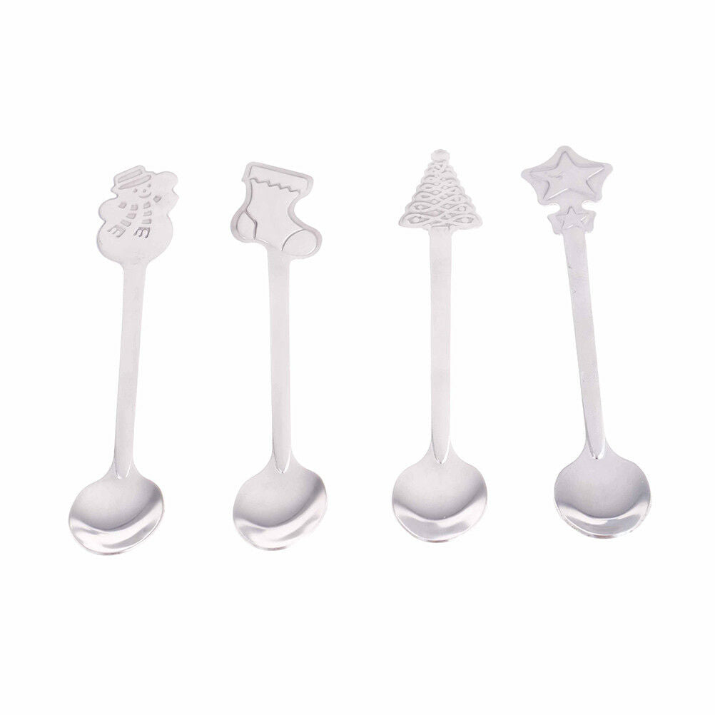 Christmas Spoon Stainless Steel Coffee Spoon Mini Tea Spoon Kids Dessert .l8