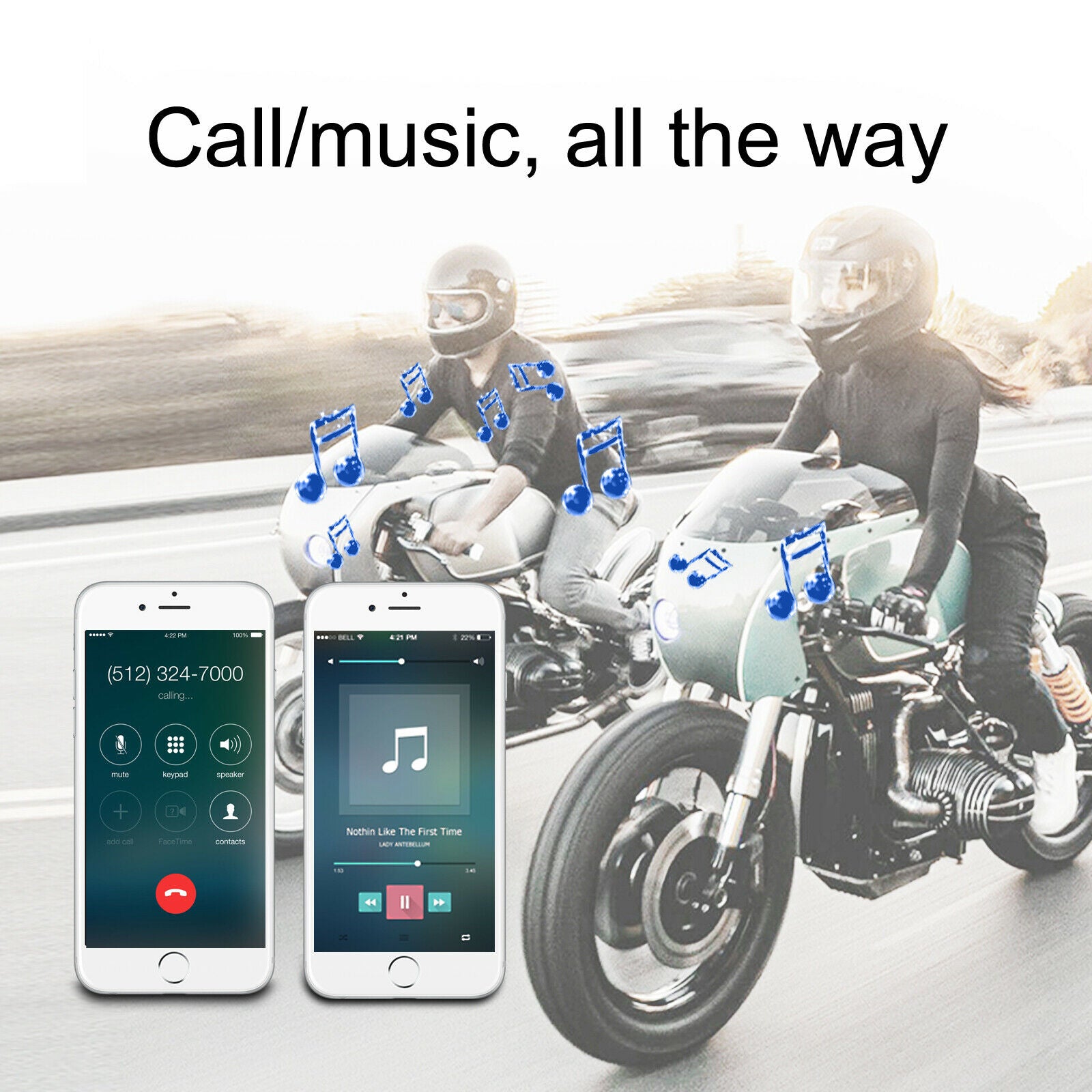 Motorcycle Wireless Bluetooth 5.0 Headset for Handsfree Music Call Control