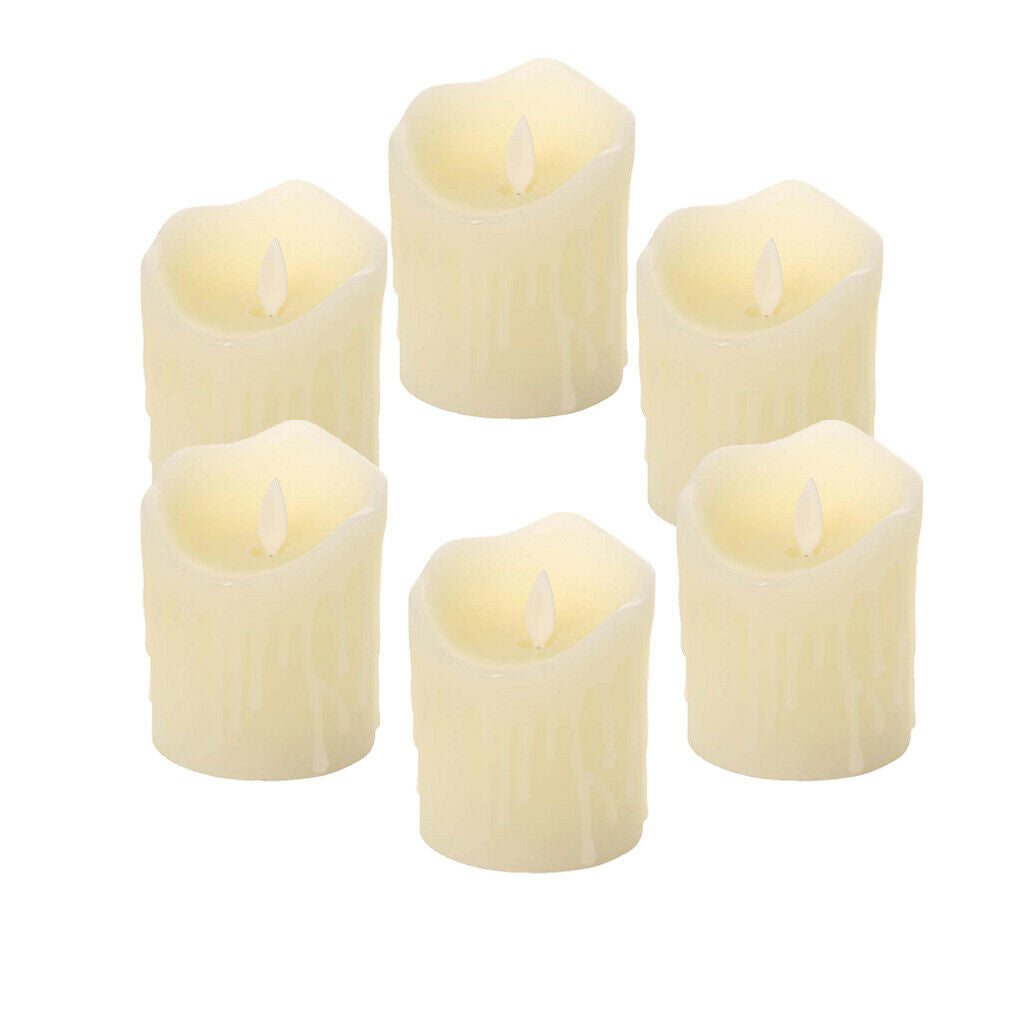 6pcs Lifelike Swinging Flame Battery Powered Realistic Flameless LED Candle