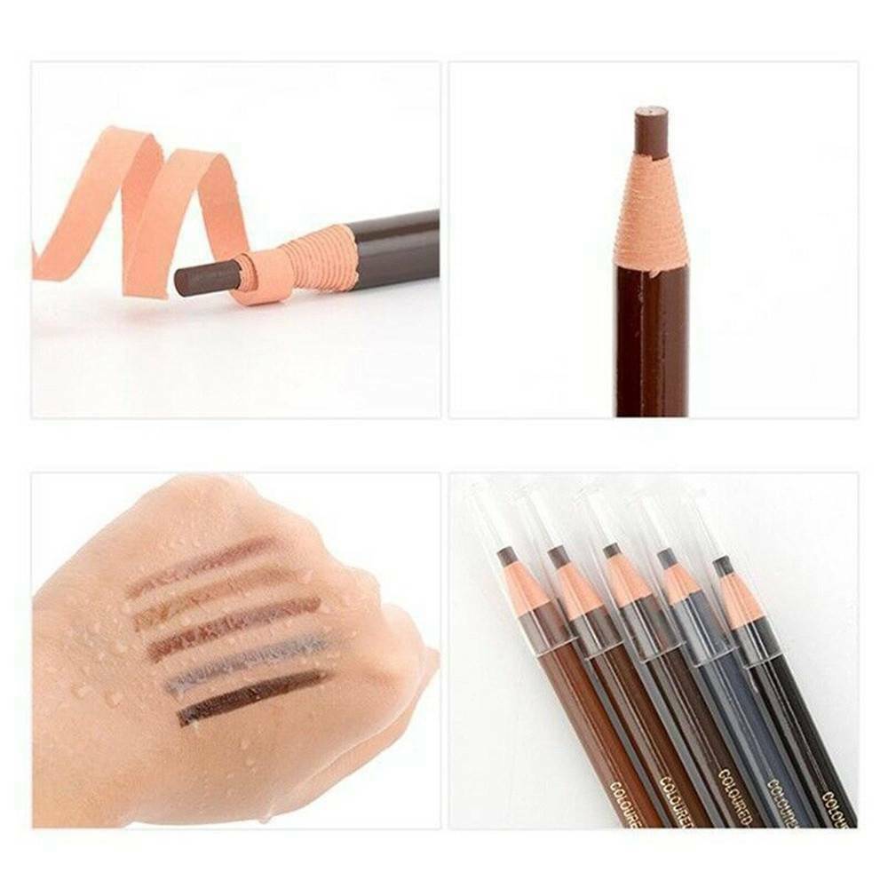 4X Waterproof Microblading Eyebrow Peel-off Pencil Cosmetics Black Gray Coffee