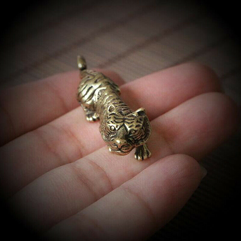 Brass Zodiac Tiger Animal Pendant Ornament Chinese Zodiac Desk Decorati.l8