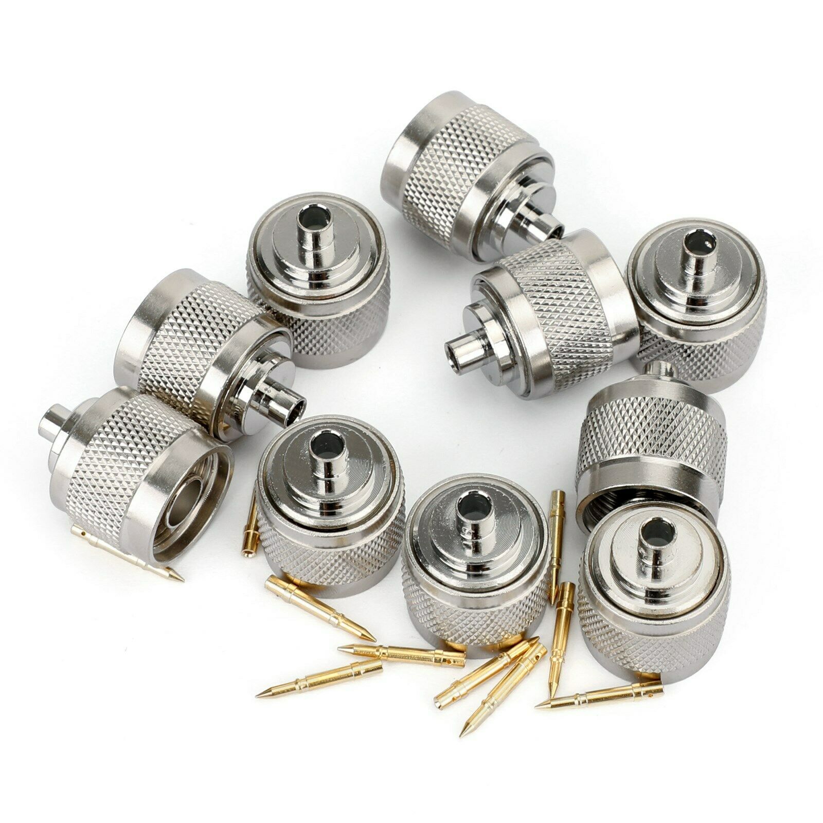 10X N Solder Plug Male RF Connector Solder For Semi-rigid.141" RG402 Straight CN