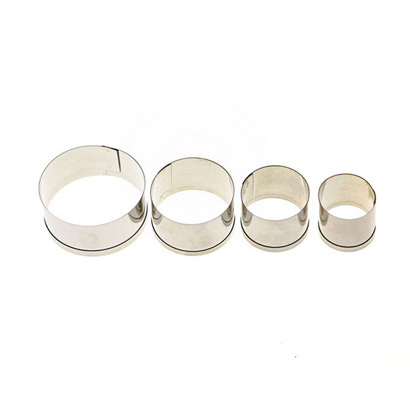 4 pcs Stainless Steel Round Circle Cookie Fondant Cake Mould Cutter Tool Hot WB