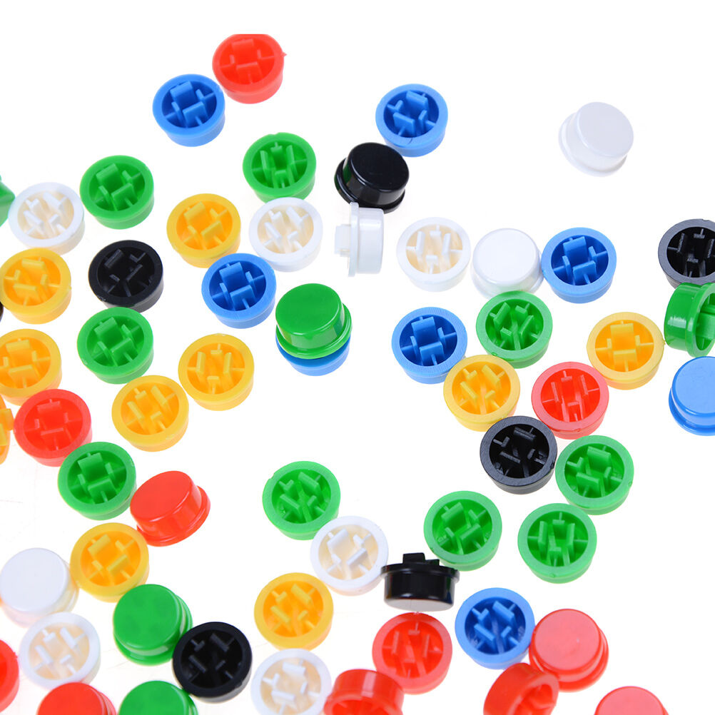 100x Round Mixed Color Tactile Button Caps Kit For 12x12x7.3MM Tact Switc.l8