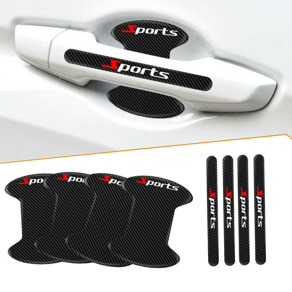 8x Car Accessories Carbon Fiber Auto Door Handle Bowl Stickers Protector Film