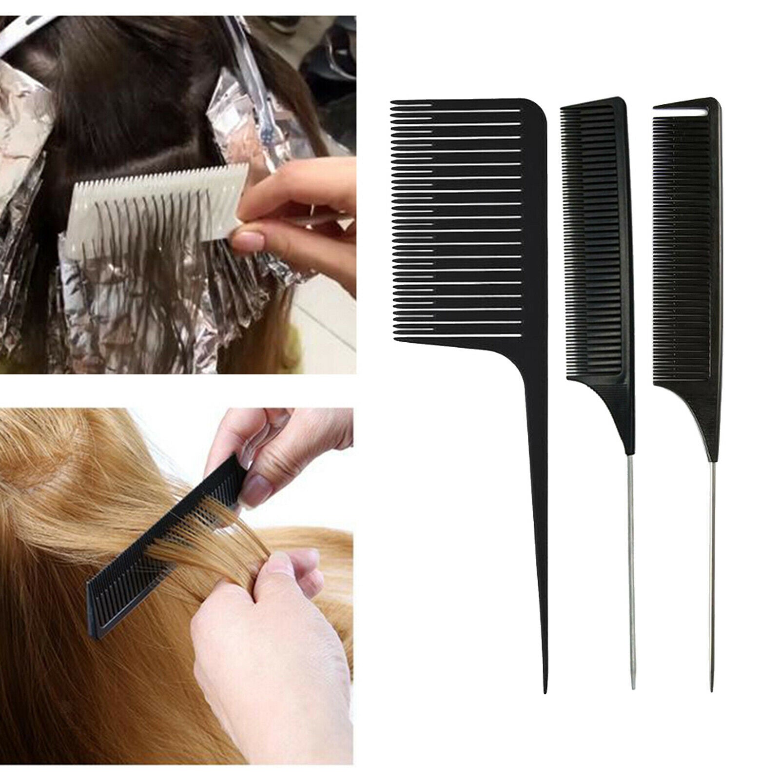 3Pcs ABS Weaving Highlighting Foiling Hair Comb for Salon Styling Hair Combs