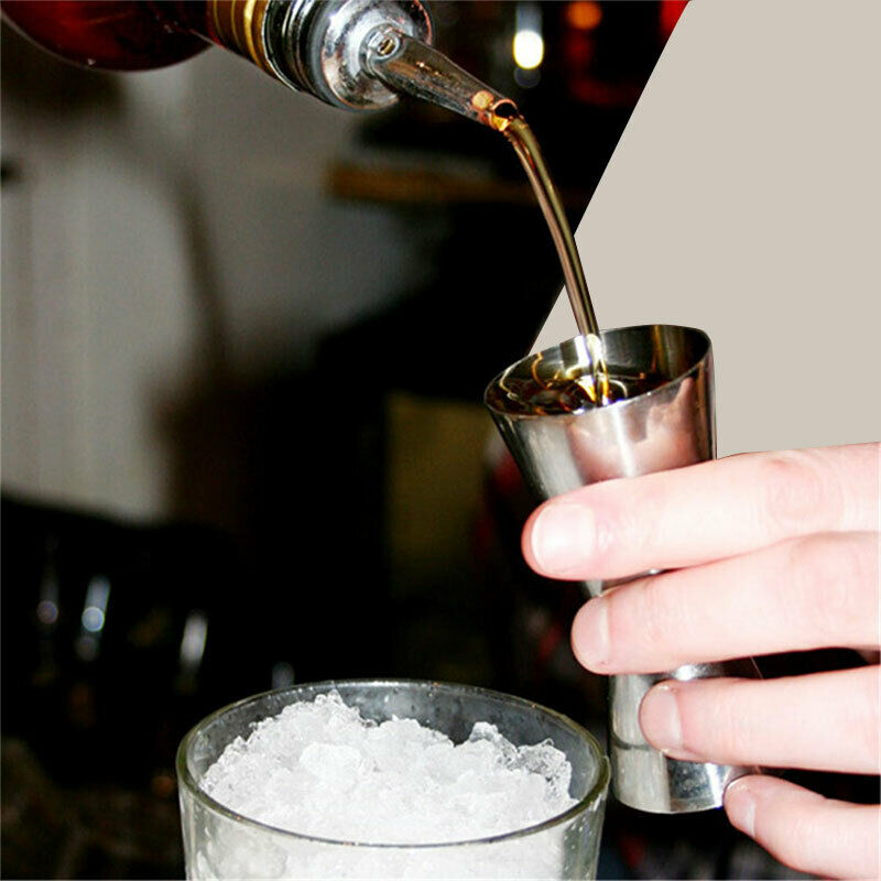 Stainless Steel Cocktail Measuring Jigger Double Measure Drink Bar Access.l8