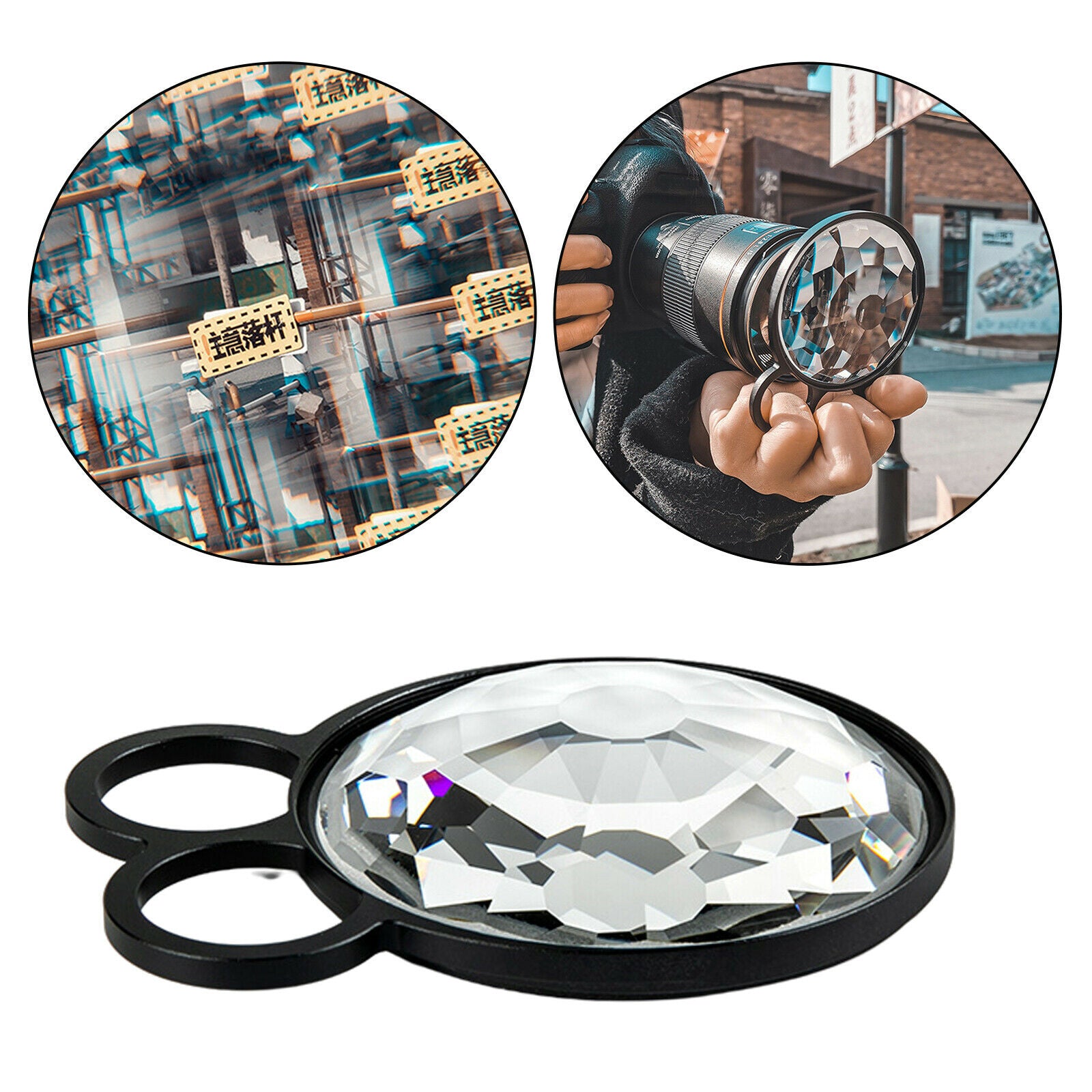 2 Pieces Kaleidoscope Glass Prism Effect Filter SLR Photography Accessories