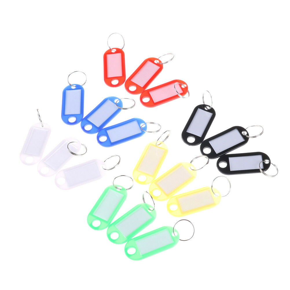20pcs Keychain Key Split Ring ID Tags Name Card Label Luggage Bag Tag Tt
