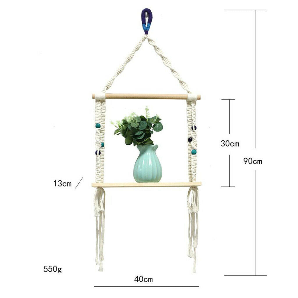 Bohemian Tapestry Shelf Wall Hanging Floating Rack Backdrop Decoration Craft