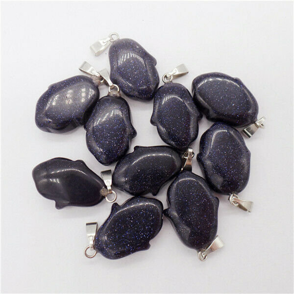 15Pcs 20x15x5mm Blue Sand Stone Tulip Flower Pendant Bead DIY Jewelry HH9635