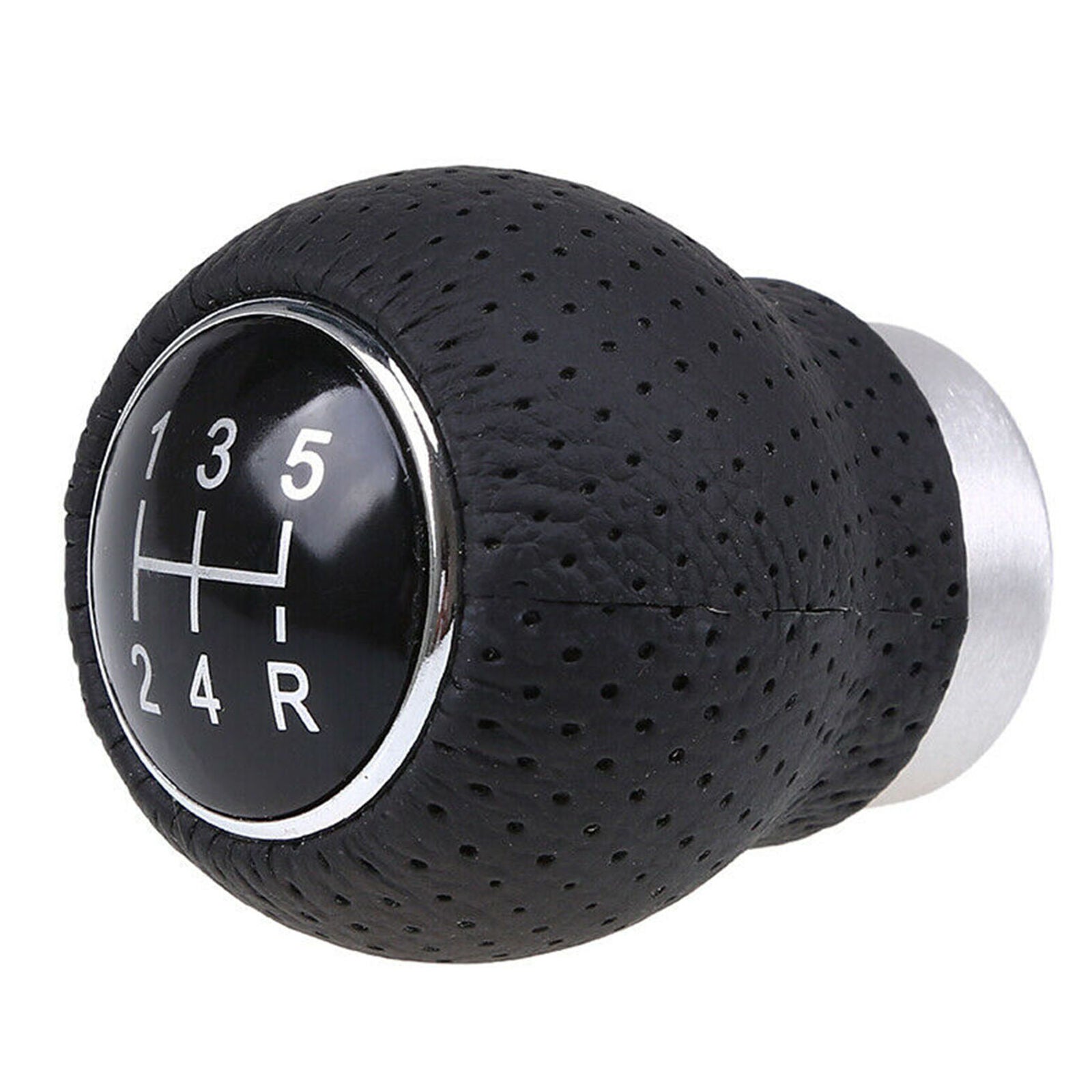 Universal Manual 5 Speed Car Gear Stick Shift Knob Shifter Lever Leather Black