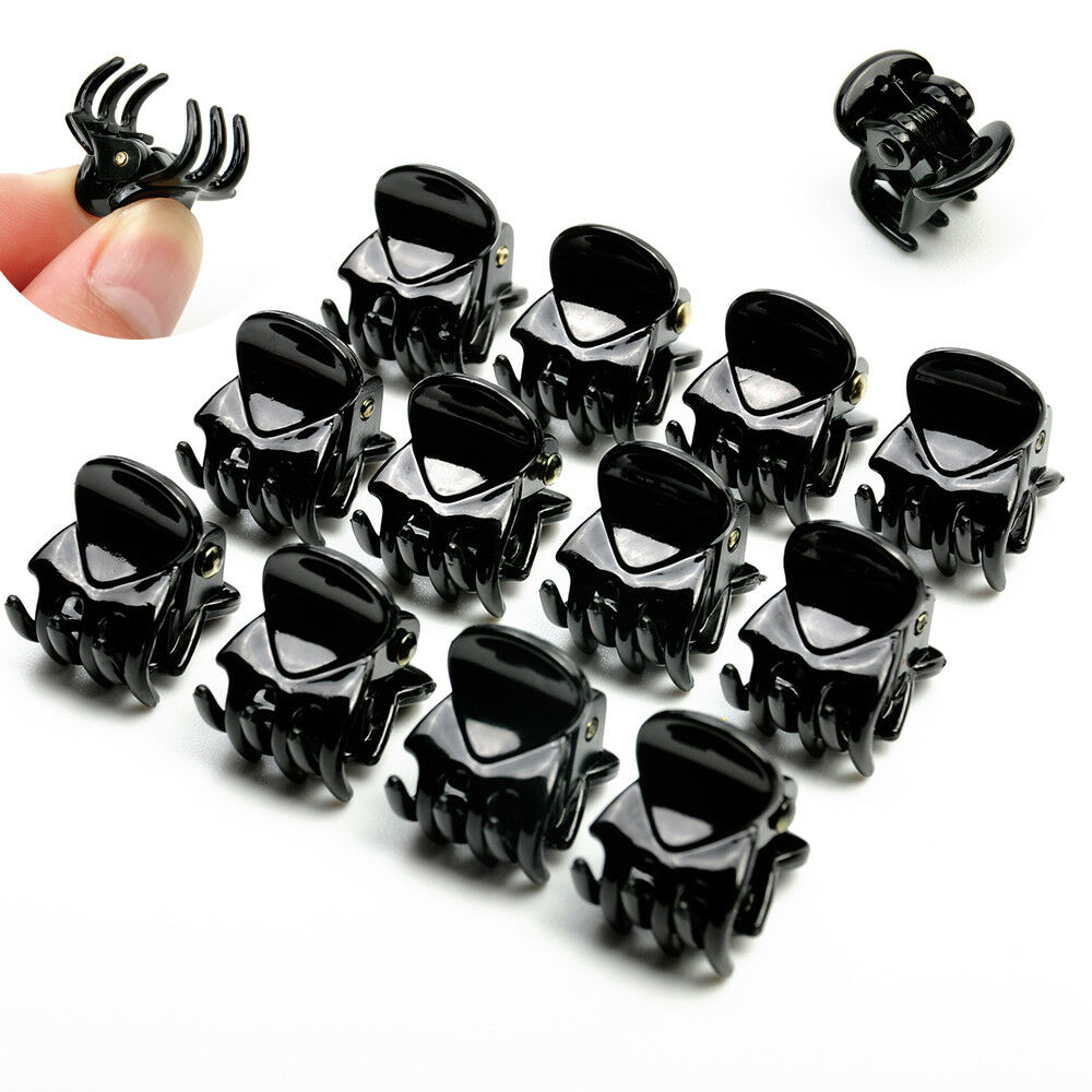 12PCS Black Plastic Mini Hairpin 6 Claws Hair Clip Clamp Accessories For Ladies