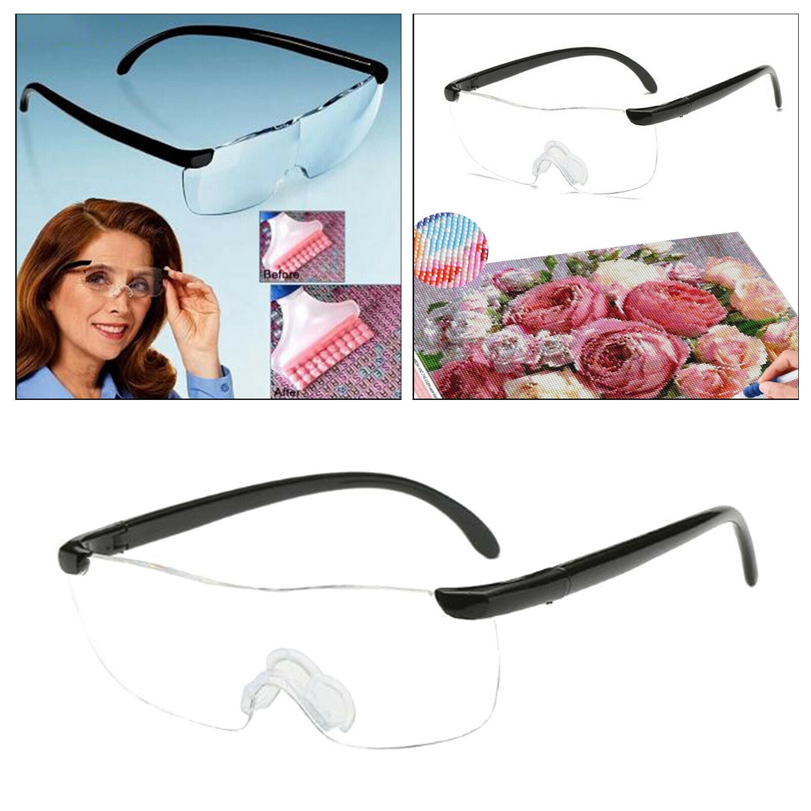 Magnifying Glasses Old-fashioned Clear Glasses for Jewelry Sewing