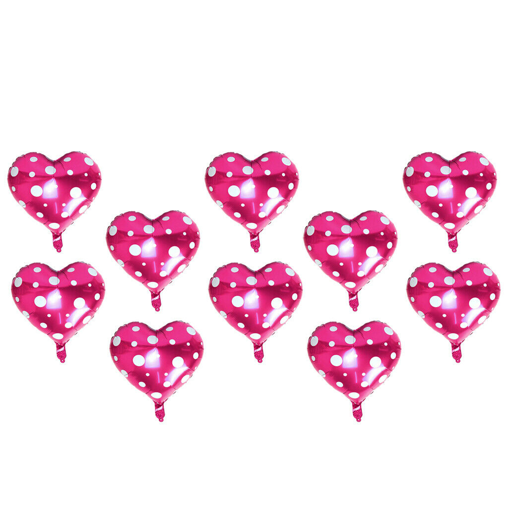 10 Pieces 18" Love Heart Aluminium Foil Dot Balloons Wedding Party Decor #2