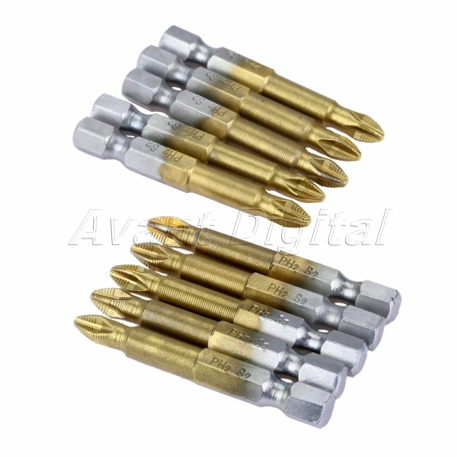 Chrome Vanadium alloy Steel Cross Head PH2 Screwdriver Bits Cross Head 10pcs/set