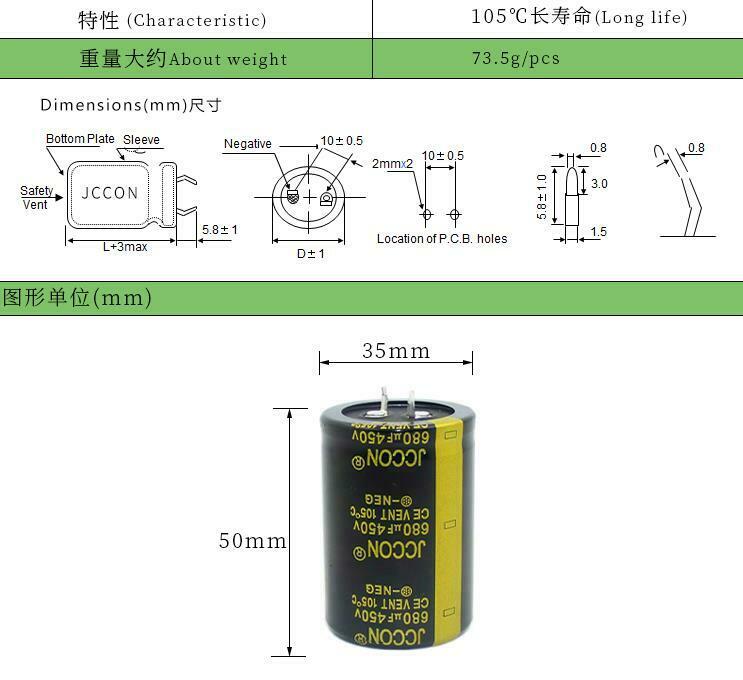 Brand New 2 Pins 450V 680uF 680 UF 680MFD 35*50 Aluminum Electrolytic Capacitor