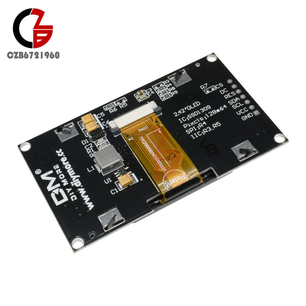 2.42 inch OLED Display SSD1309 128x64 SPI Serial Port 2.42" For Arduino White