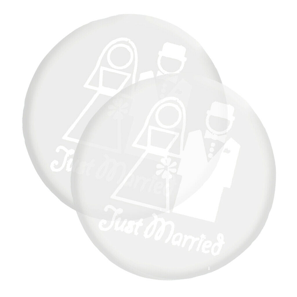 Just Married Wedding Glass Coasters, Set of 2