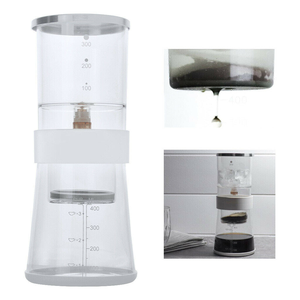 Adjustable Cold Brew Drip Coffee Maker Compact Ice Coffee Glass Carafe