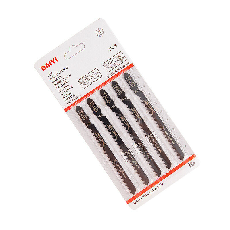 5pcs/set HCS 6T Jig Saw Blades T244D/T344D for Fast Cutting Straight CuttingBDA