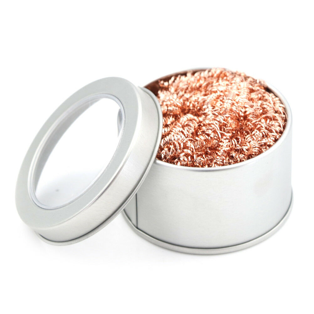 Soldering Iron Tip Cleaning Wire Scrubber Cleaner Ball With Metal Case Bo.l8