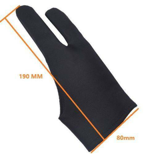 Two Finger Anti-fouling Glove Drawing & Pen Graphic Tablet Pads For Artist-Black