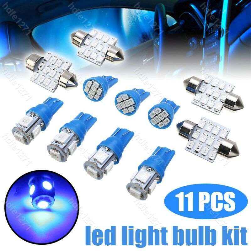 T10 LED Light Car Bulbs 11 PCS Auto Lamp For Interior Dome Map Blue