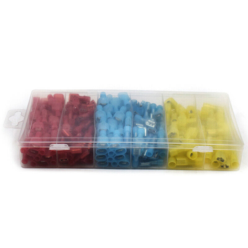 240PCS Nylon Electrical Crimp Wire Connectors Terminals Spade Insulated with Box