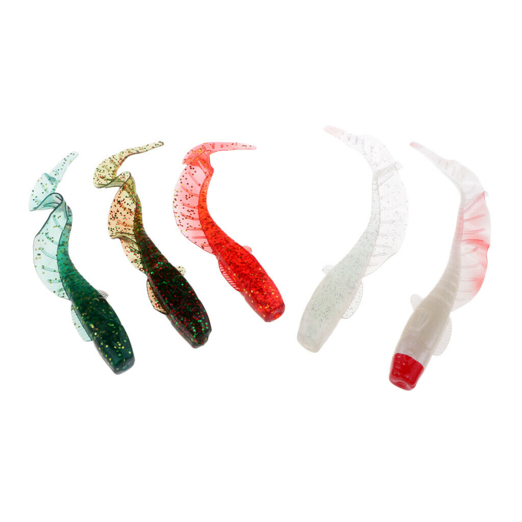 5 pieces of soft silicone fishing lures. Lifelike fishing lures. Fishing tackle
