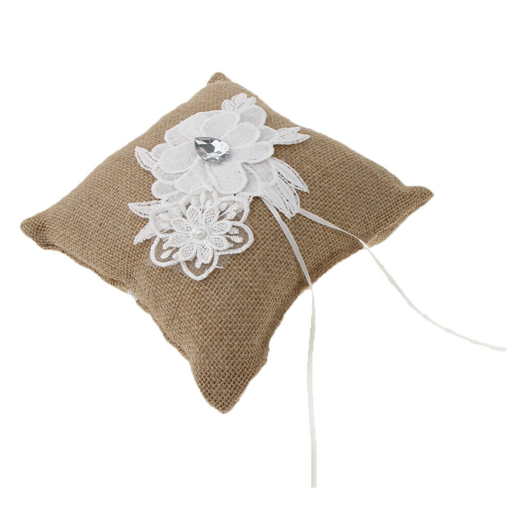 Wedding  Flower Cushion Cushion Holder - Burlap - Rustic Country