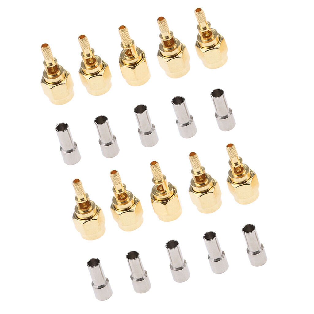 10x Connector SMA Male Plug Pin Crimp Window for RG174,RG316
