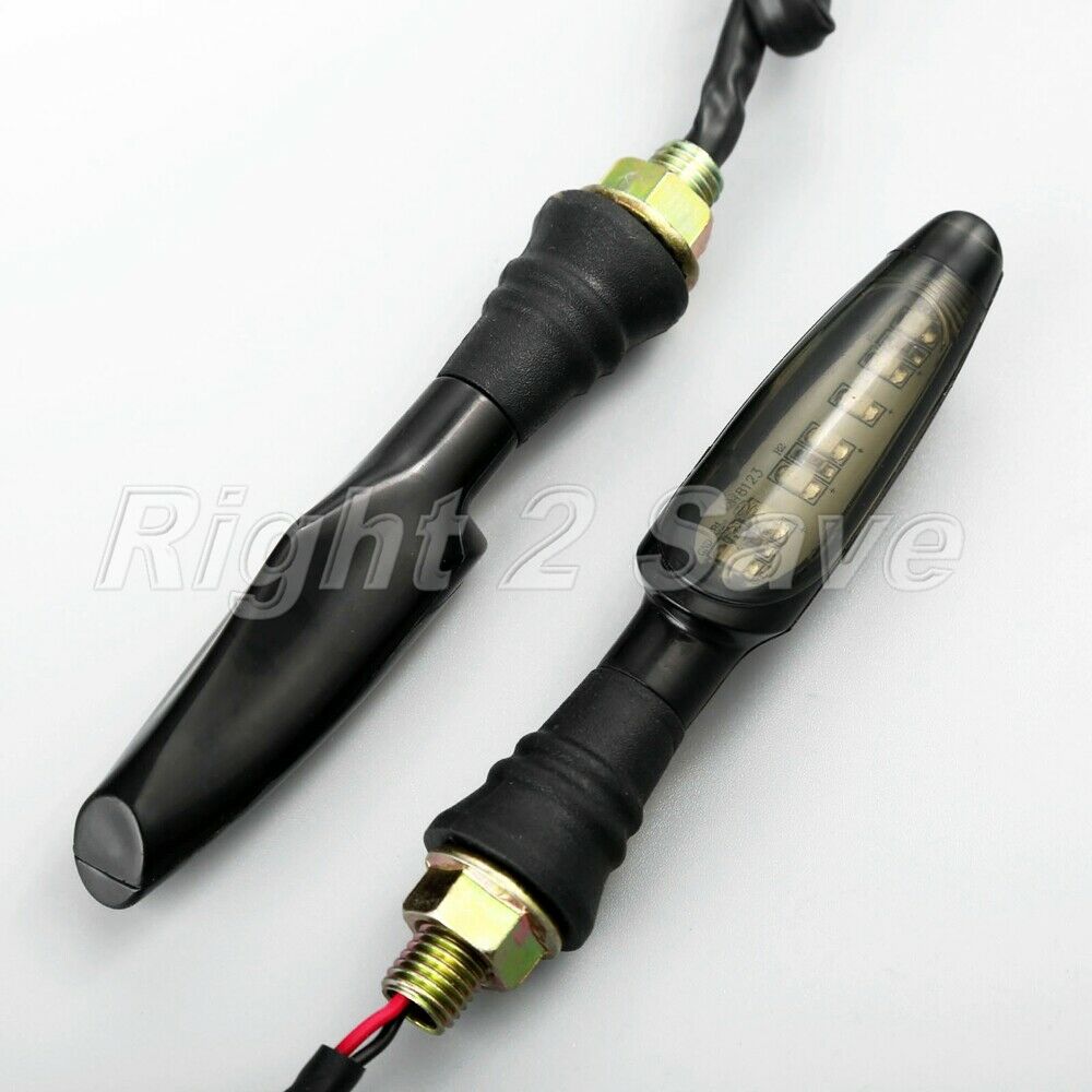 10mm 12V Motorcycle Yellow LED Clear Lens Turn Signal Indicator Sidemarker Light