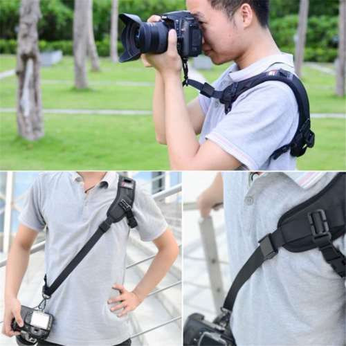 Quick Black Camera Neck Strap Shoulder Belt Sling for DSLR Digital SLR