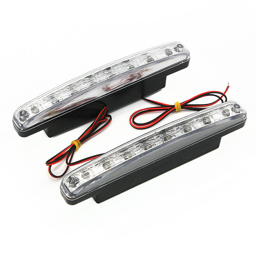 2PCS Waterproof Car DRL 8LED Daytime Running Light Driving Fog Lamp Super White