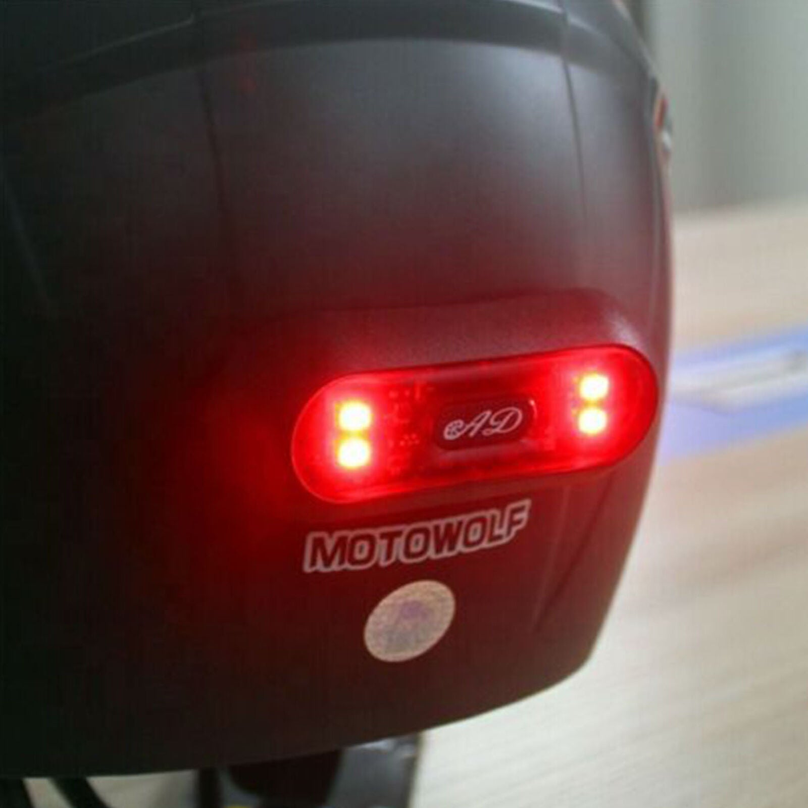 LED Helmet Night Light Cycling Strip Safety Signal Warning Tail Light USB Charge