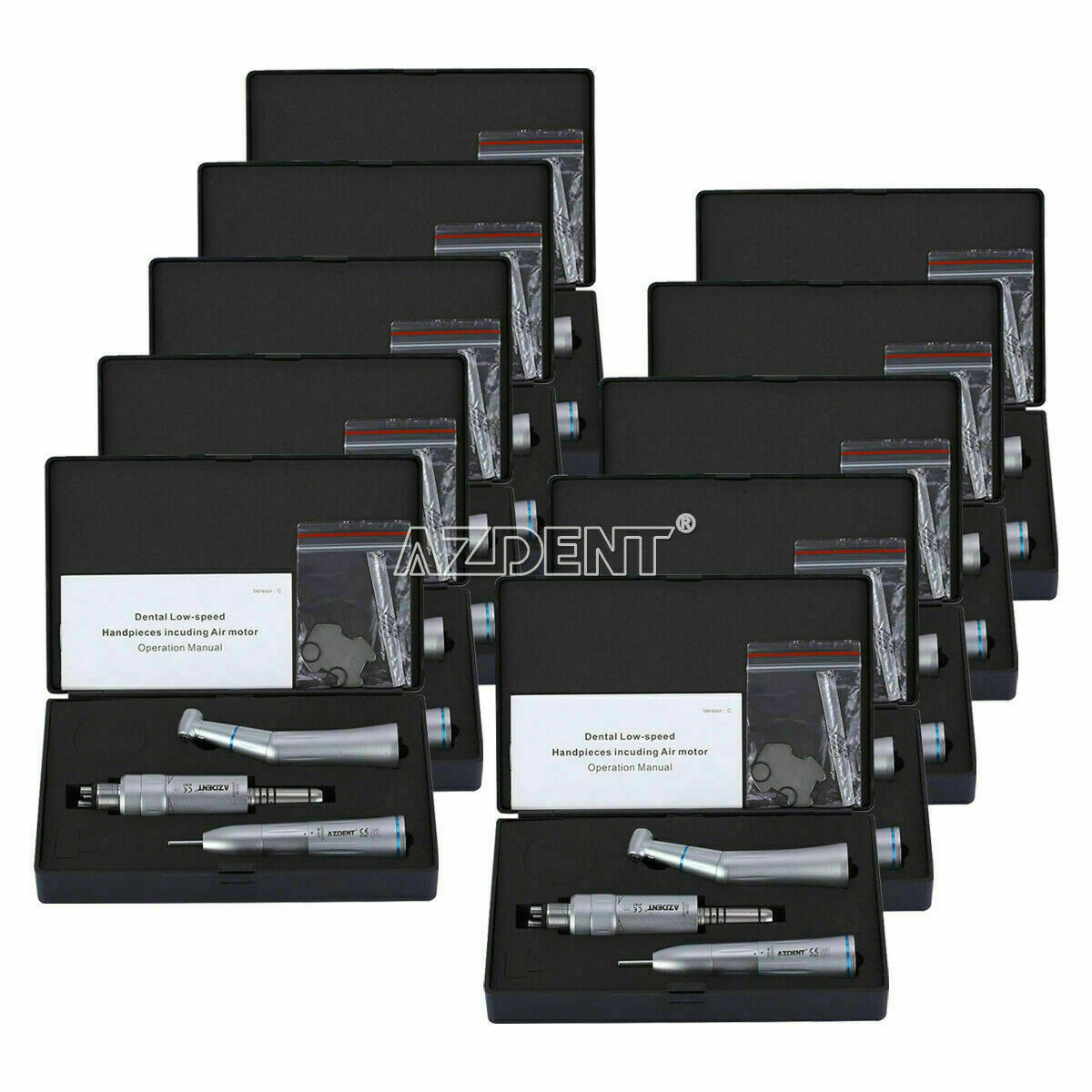 Dental Low Speed Handpieces Kit 1:1 Inner Water Internal Spray 4H Fit Handpiece