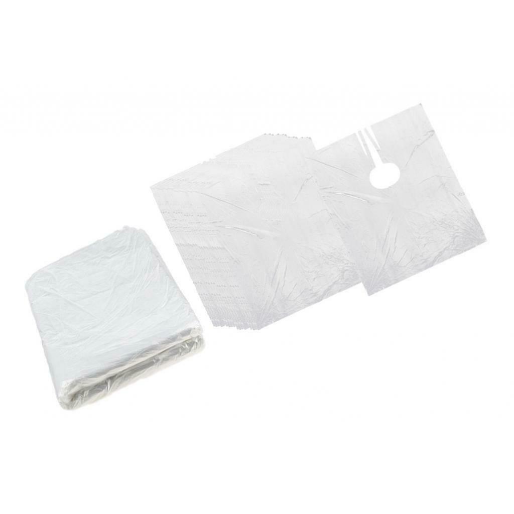 200Pcs Disposable Plastic Hair Cutting Cape Barber Clear Gown Wrap S/L