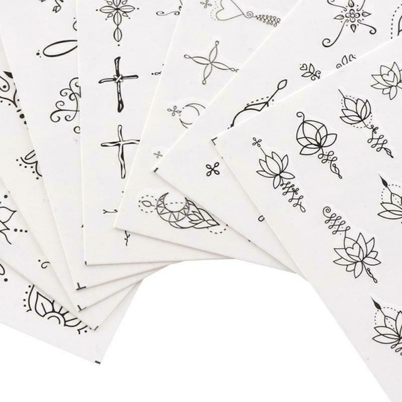 Nail Art Stickers Water Transfer DIY Nail Decals Butterfly Flowers Feathers