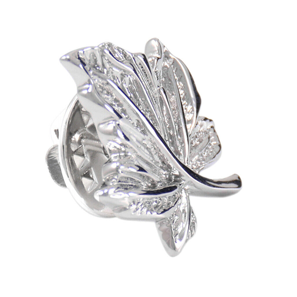 Maple Leaf Suit Shirt Collar Pin Back Lock Brooch Badge For Festival