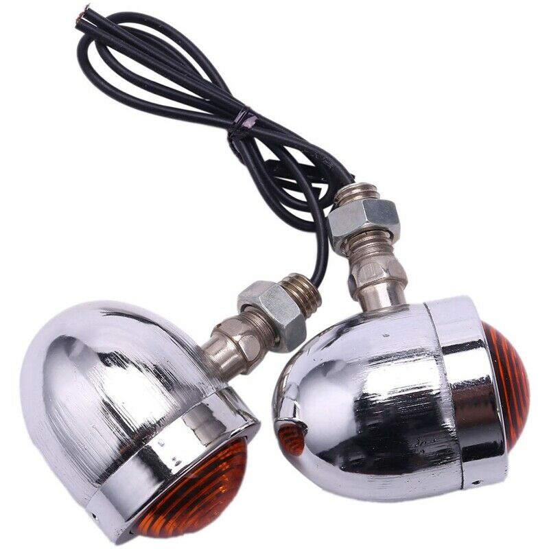 1 Pair Motorcycle Turn Signal Indicator Light Amber Motorbike Blinker HeadlighI7