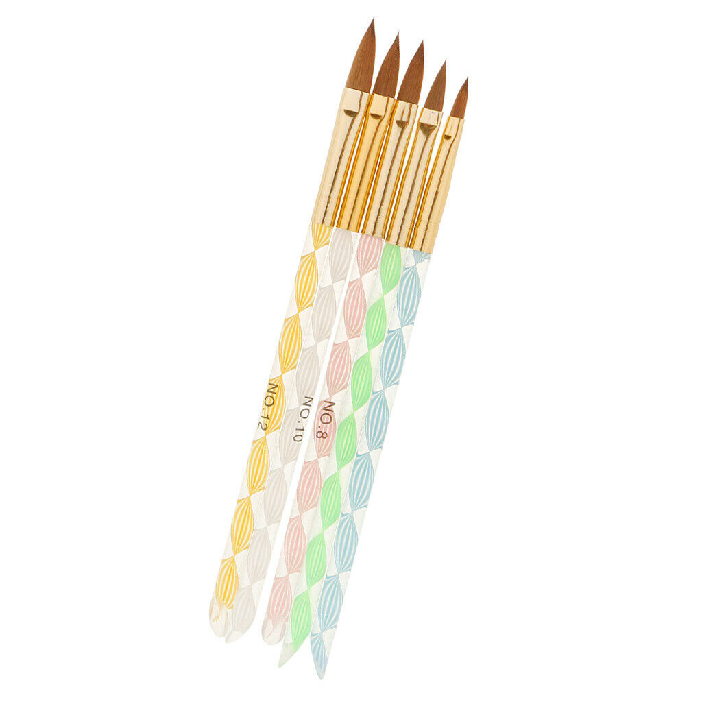 5x Nail Art Design Brush Kit Painting Drawing Gel Pen Polish Manicure