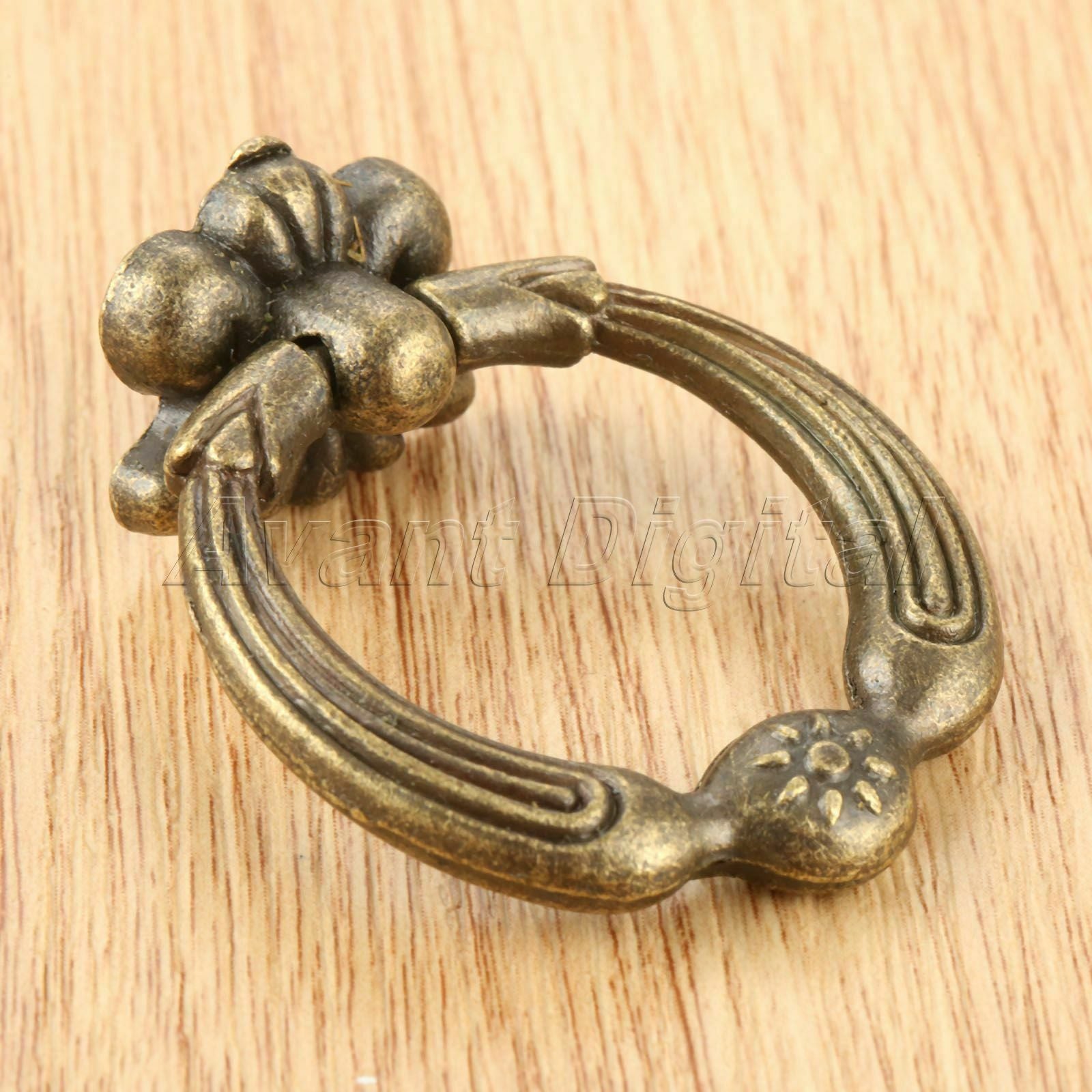 42*36mm Furniture Retro Cabinet Drawer Handles Knobs Jewelry Box Pulls Ring 2Pcs